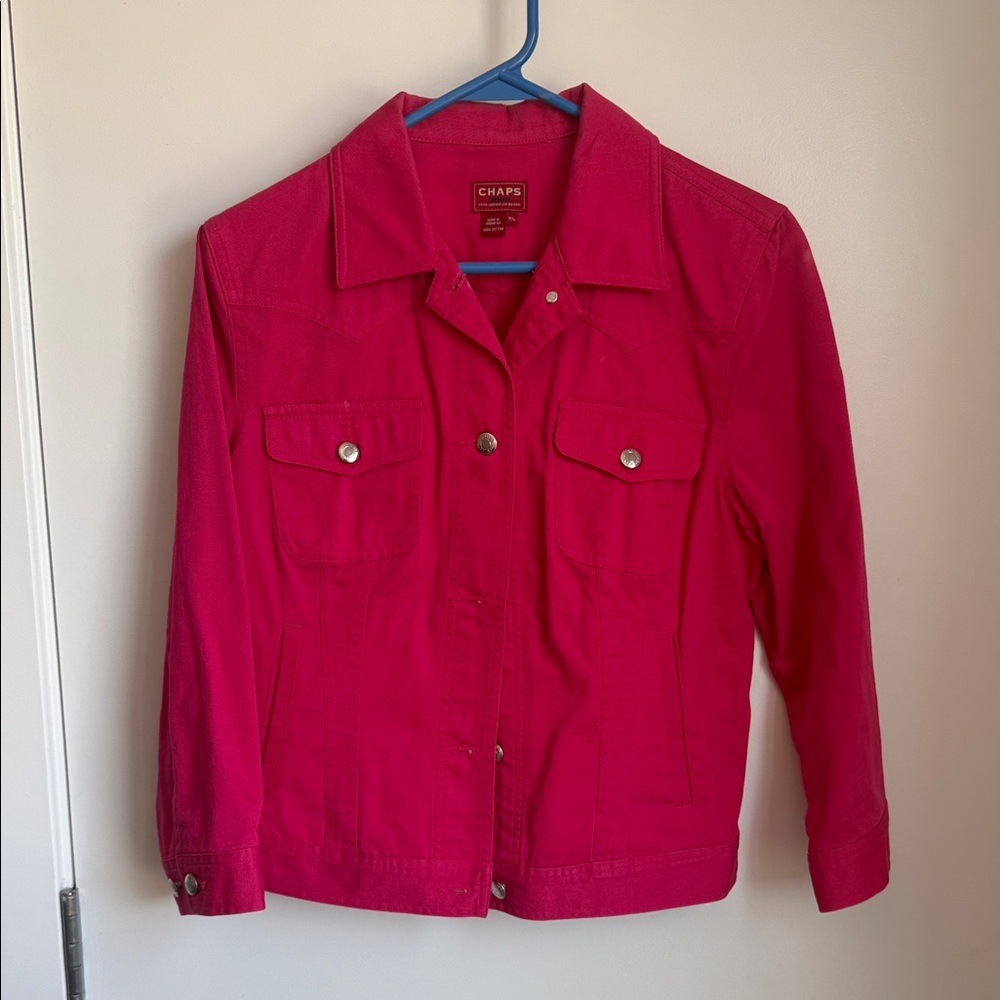 Chaps Women's Bright Fuchsia Jean Jacket